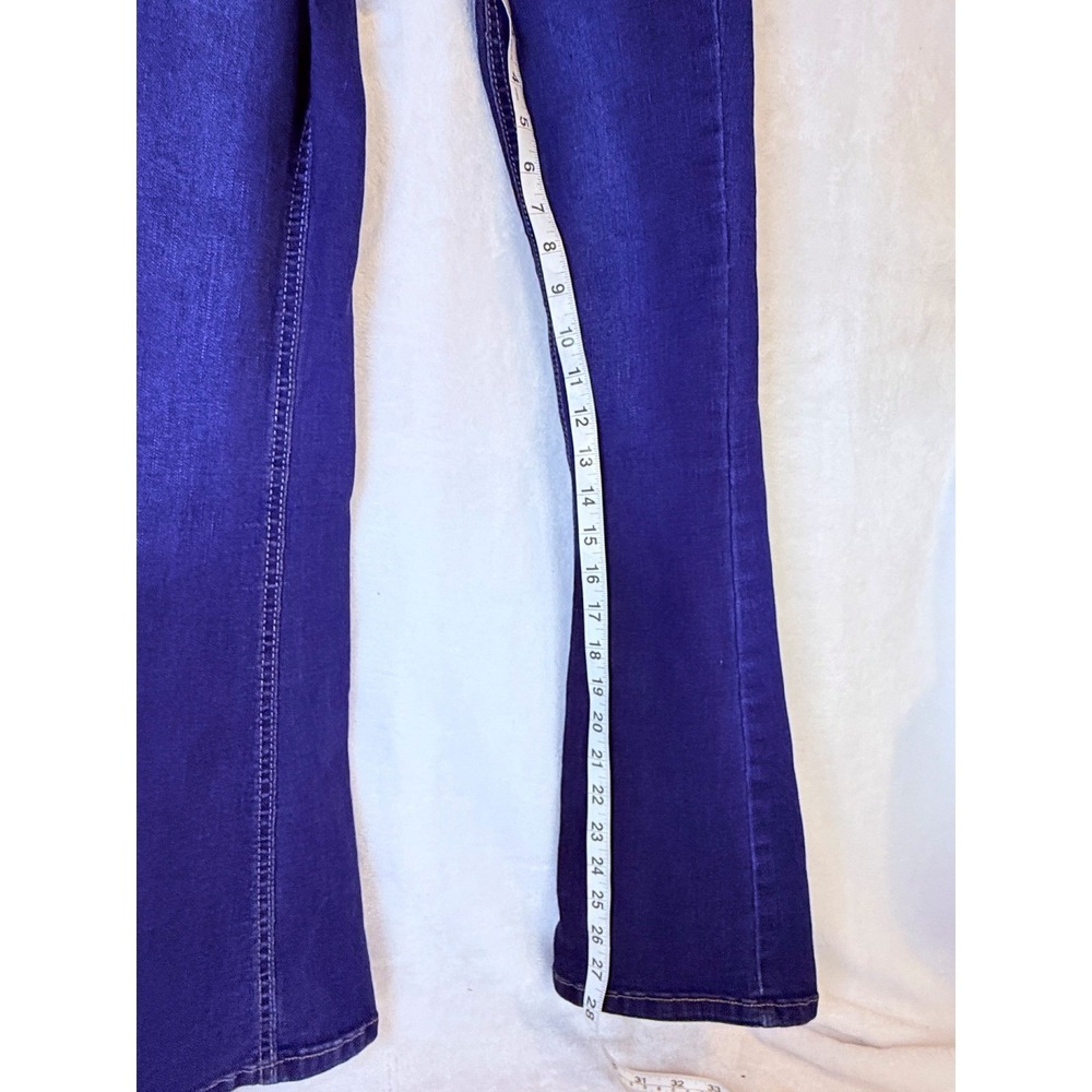 Bamboo Original Denim Flare Jeans Womens Size 0 Dark Wash Stretch Bootcut - Picture 3 of 13